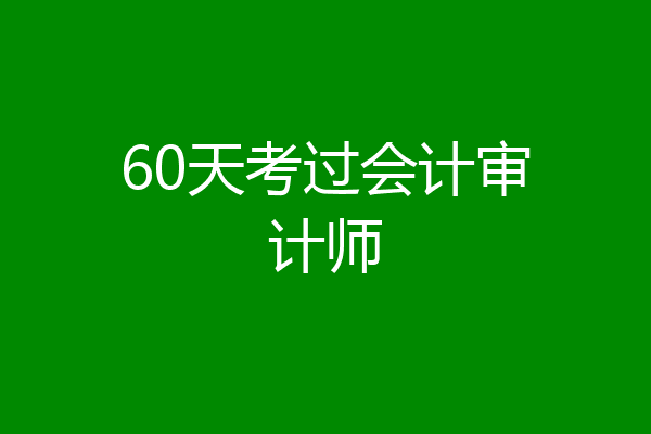 60天考过会计审计师