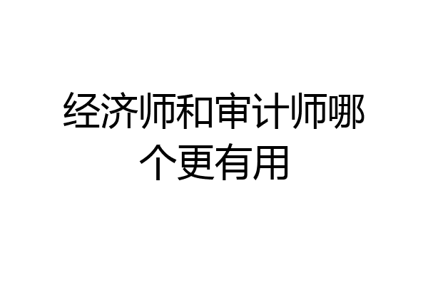 经济师和审计师哪个更有用
