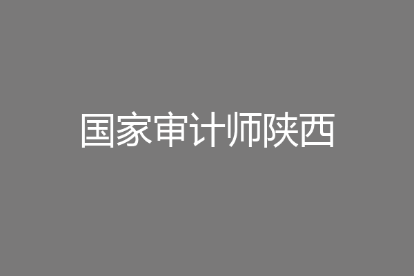 国家审计师陕西