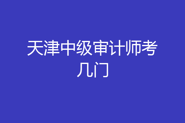天津中级审计师考几门