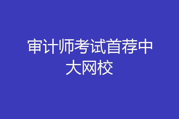 审计师考试首荐中大网校