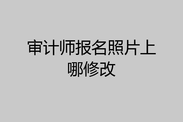 审计师报名照片上哪修改