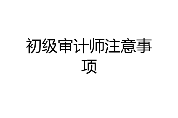 初级审计师注意事项
