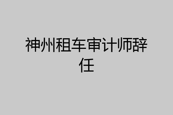 神州租车审计师辞任