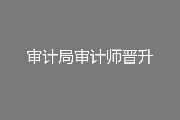 审计局审计师晋升