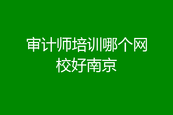 审计师培训哪个网校好南京