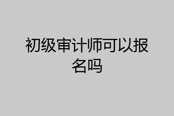 初级审计师可以报名吗