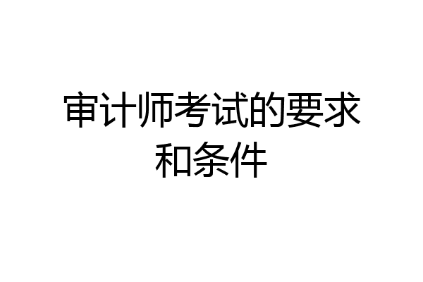 审计师考试的要求和条件