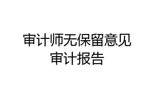 审计师无保留意见审计报告