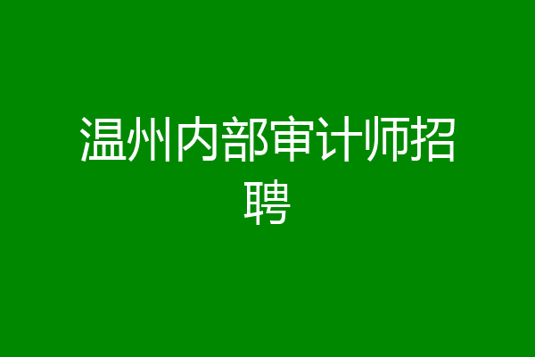 温州内部审计师招聘