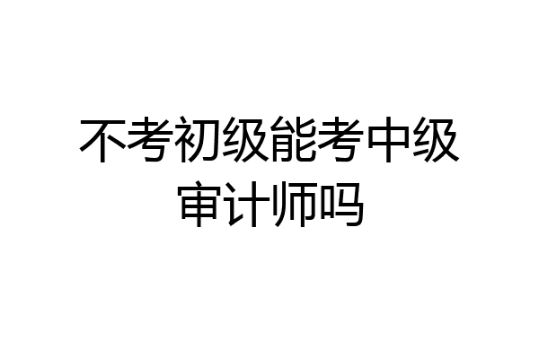 不考初级能考中级审计师吗