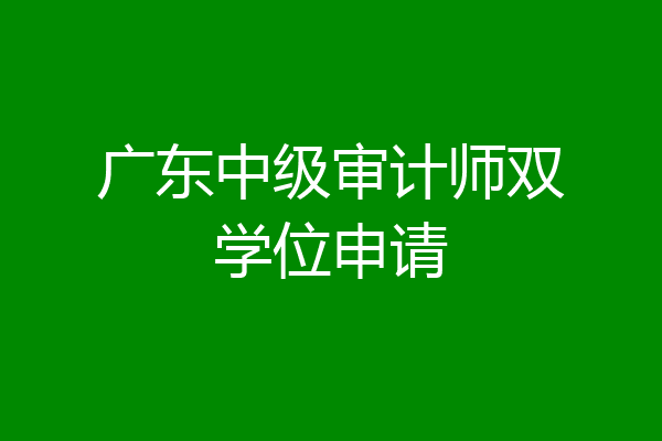广东中级审计师双学位申请