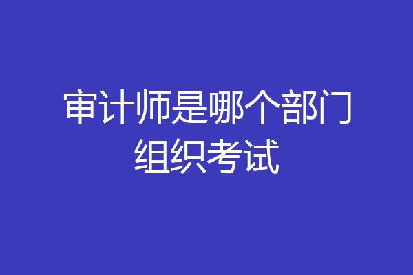 审计师是哪个部门组织考试