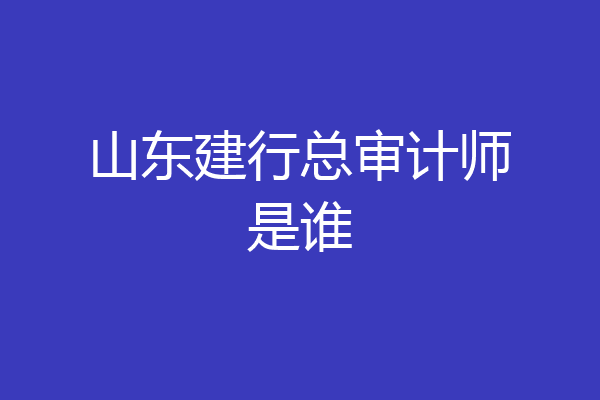 山东建行总审计师是谁