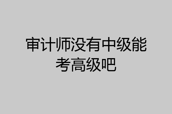 审计师没有中级能考高级吧