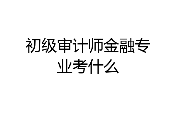 初级审计师金融专业考什么