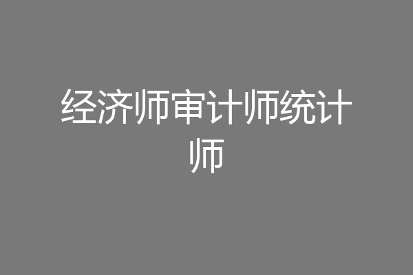 经济师审计师统计师