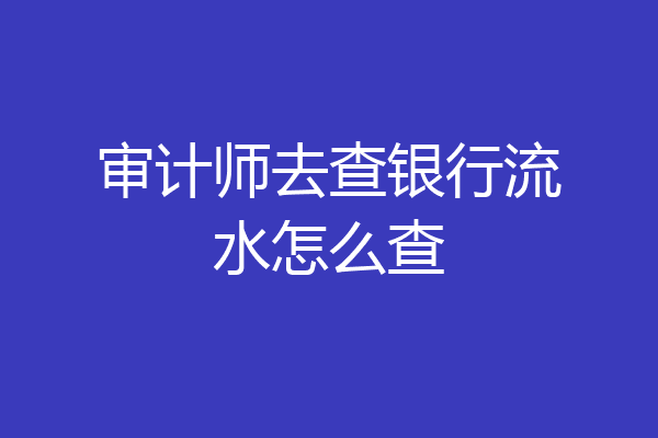 审计师去查银行流水怎么查