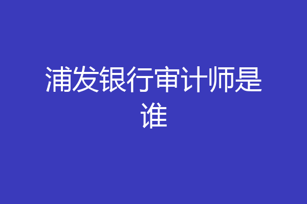 浦发银行审计师是谁
