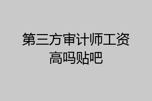 第三方审计师工资高吗贴吧