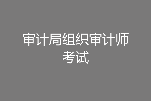 审计局组织审计师考试