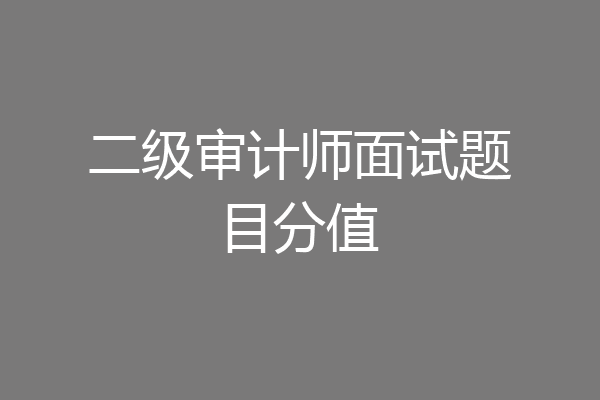 二级审计师面试题目分值