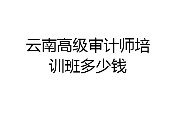 云南高级审计师培训班多少钱