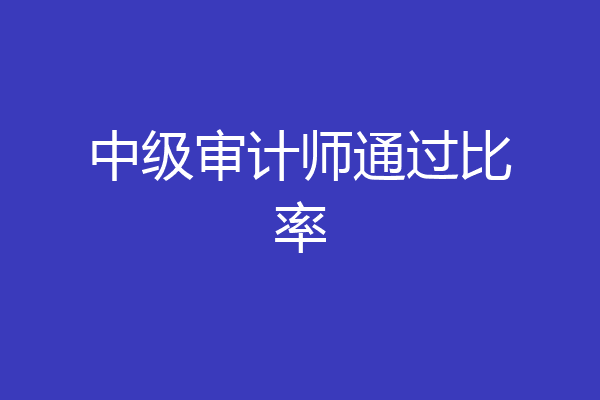 中级审计师通过比率