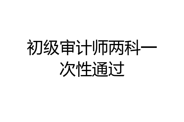 初级审计师两科一次性通过