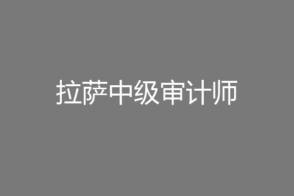 拉萨中级审计师