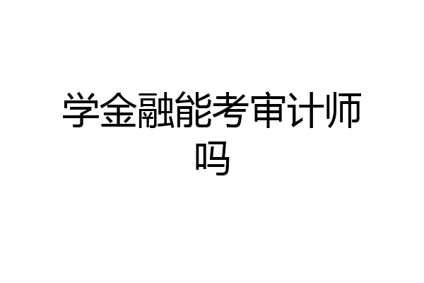 学金融能考审计师吗