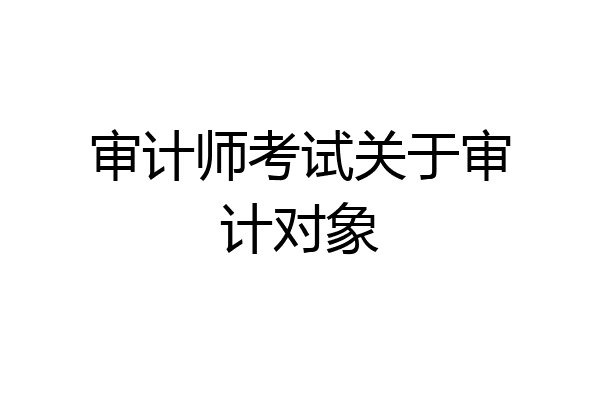 审计师考试关于审计对象