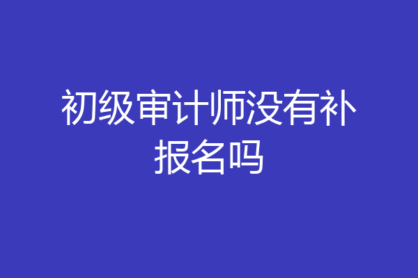 初级审计师没有补报名吗