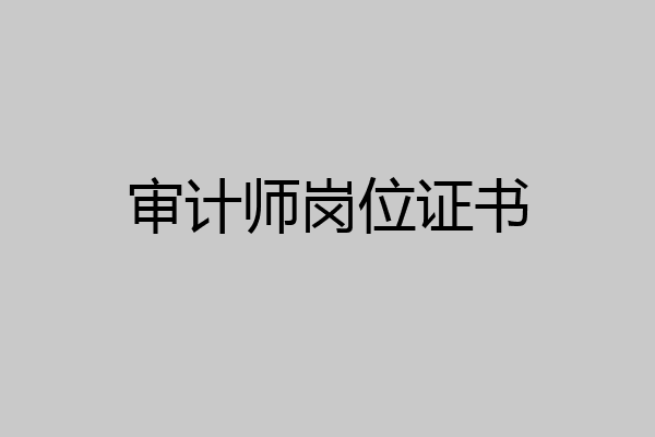 审计师岗位证书