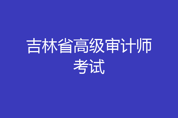 吉林省高级审计师考试
