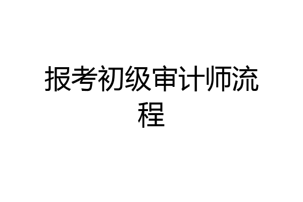 报考初级审计师流程