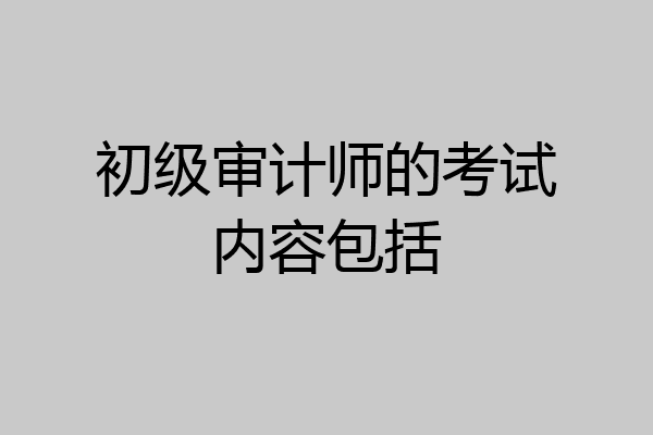 初级审计师的考试内容包括