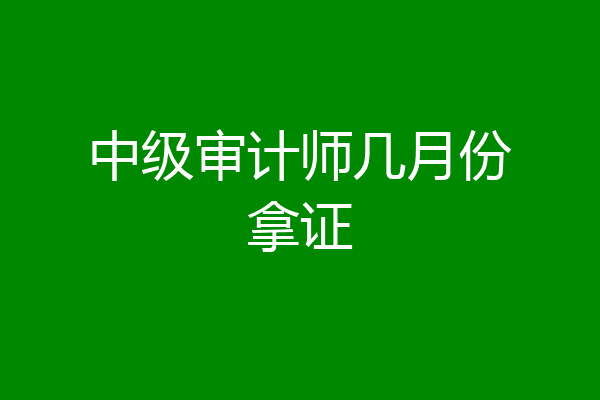 中级审计师几月份拿证