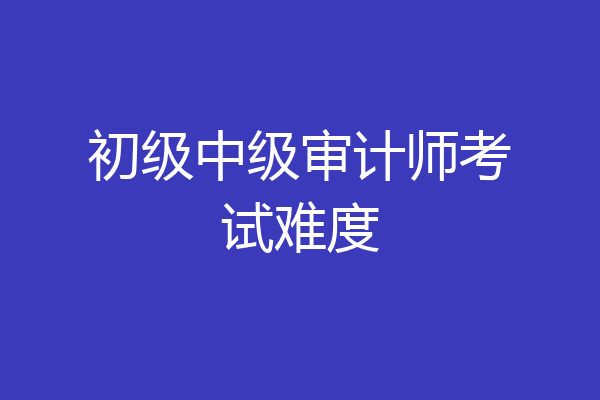 初级中级审计师考试难度