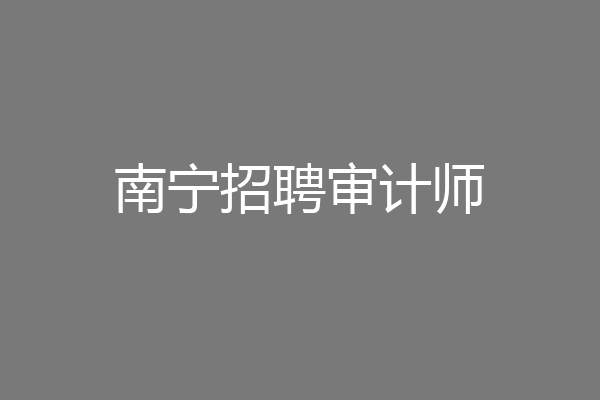 南宁招聘审计师