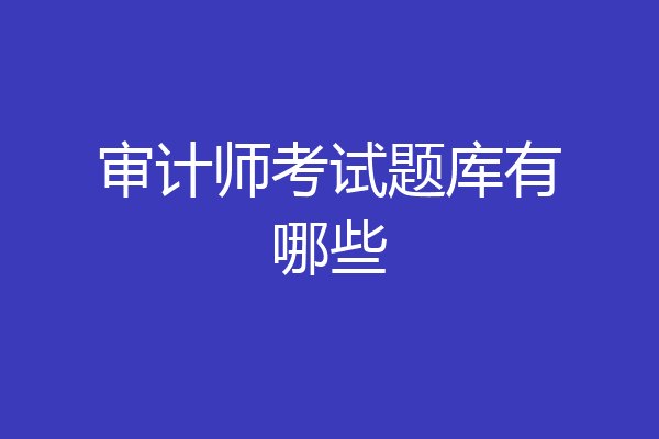 审计师考试题库有哪些