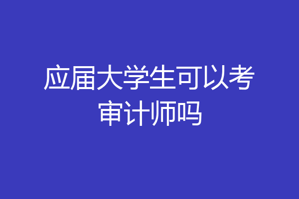 应届大学生可以考审计师吗