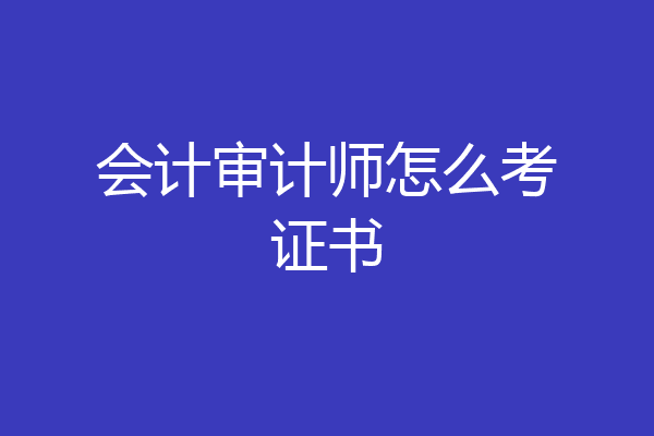 会计审计师怎么考证书