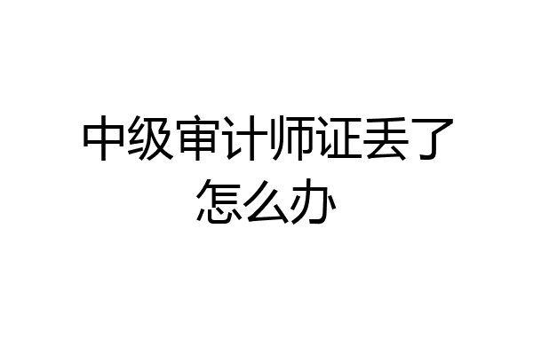中级审计师证丢了怎么办