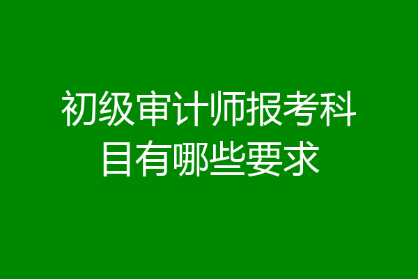 初级审计师报考科目有哪些要求