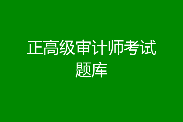 正高级审计师考试题库