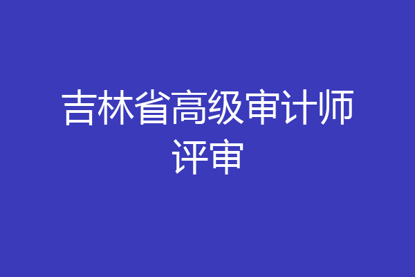 吉林省高级审计师评审