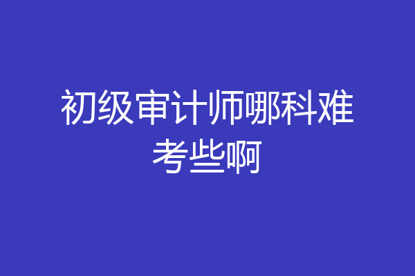初级审计师哪科难考些啊