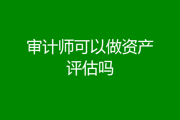 审计师可以做资产评估吗