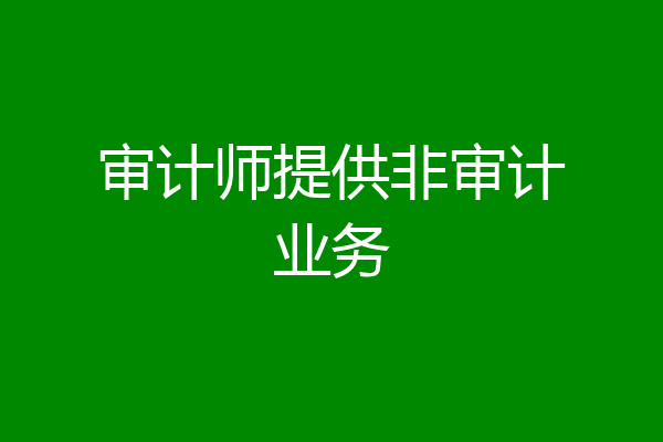 审计师提供非审计业务